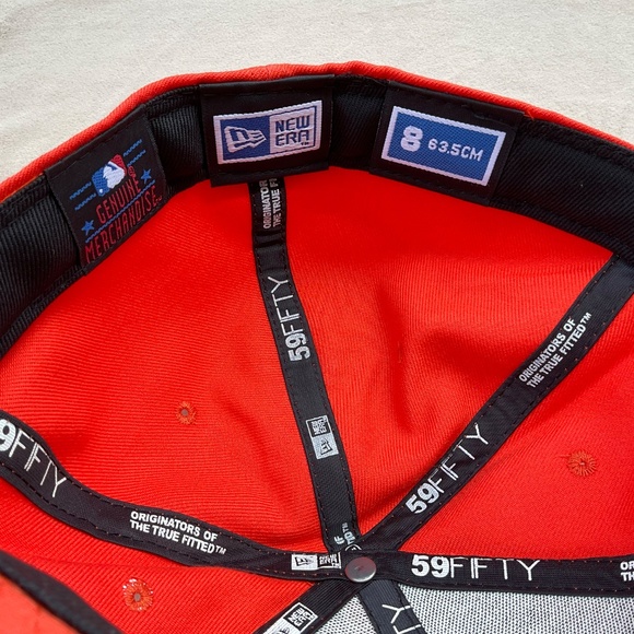 New Era New York Mets RARE ORANGE HOME Fitted cap size 8 - Picture 8 of 8